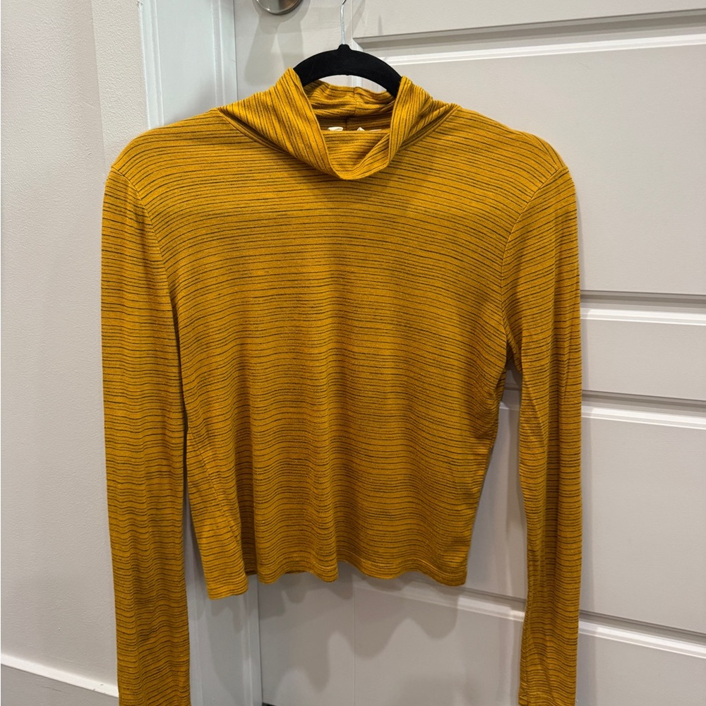 Mustard Yellow Striped Long Sleeve Top